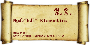 Nyókó Klementina névjegykártya